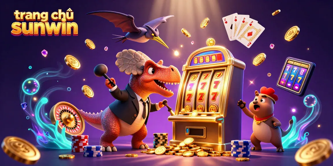 Catch the jackpot on trang chủ sunwin with thrilling casino action including a pachycephalosaurus and golden coins.