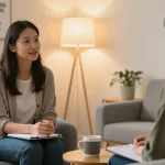 Addictions counselling Norfolk: Engaging therapy session in a serene room for support and healing.